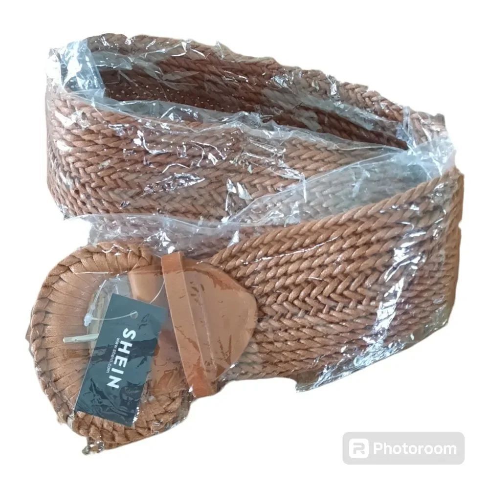 SHEIN Unisex Versatile 2.5CM Needle Buckle Woven Belt